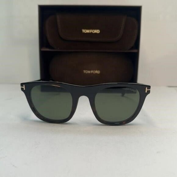 New Authentic Tom Ford FT5895-B 052 Dark Havana square Sunglasses - Picture 11 of 12